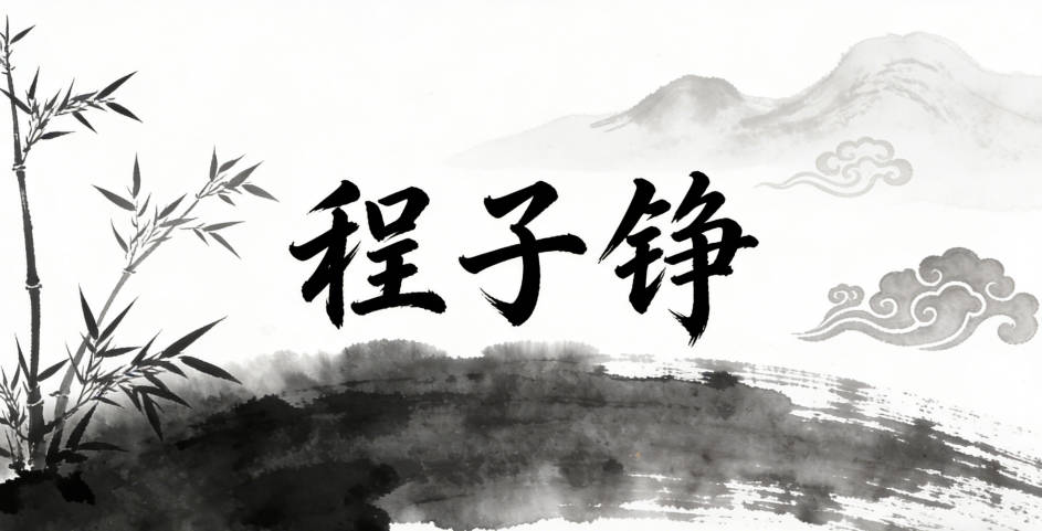 程子铮，子有君子之意，铮代表刚直守信