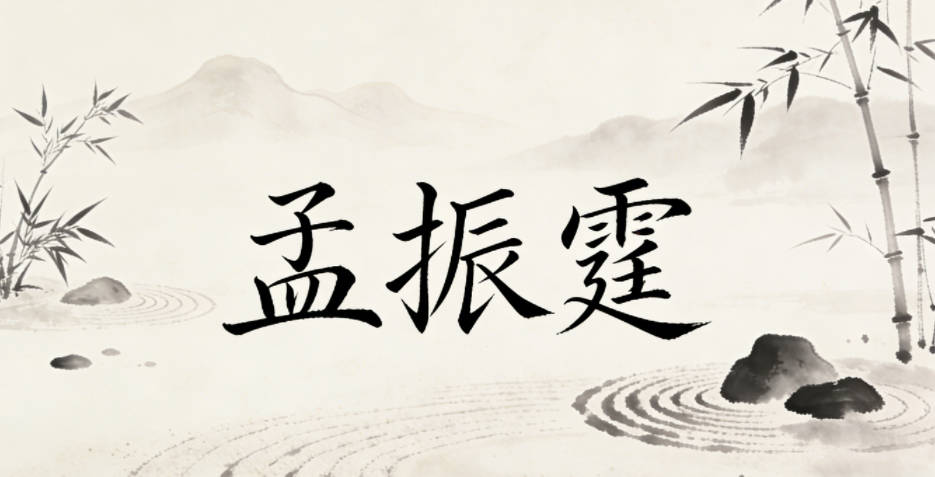 孟振霆，振是奋起振作，霆是威严迅猛