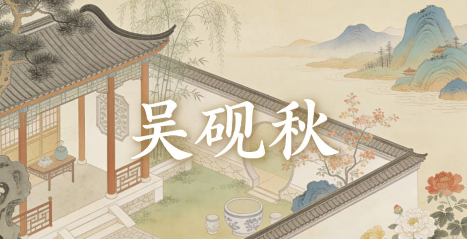 吴砚秋,砚代表学识渊博,秋代表沉稳大气